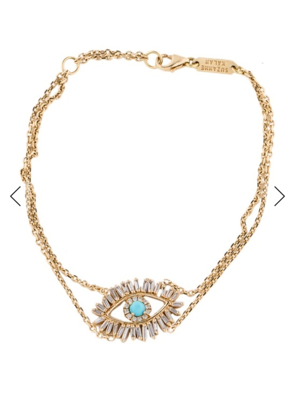 Suzanne Kalan Gold Bracelet with Turquoise Eye Charm